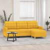 vidaXL Divano a 3 Posti con Poggiapiedi Giallo Chiaro 180cm in Tessuto