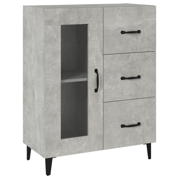 vidaXL Credenza Grigio Cemento 69,5x34x90 cm in Legno Multistrato
