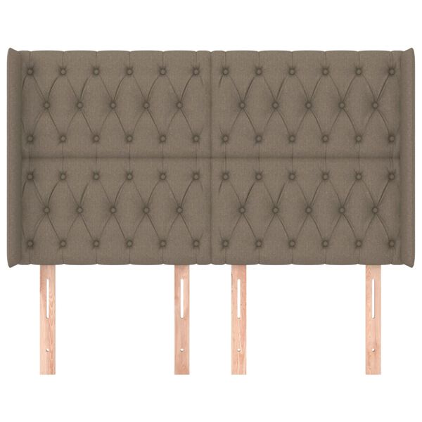 vidaXL Testiera ad Orecchio Tortora 163x16x118/128 cm in Tessuto