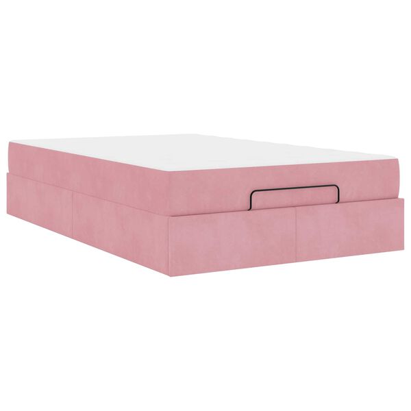 vidaXL Struttura letto con materasso con materasso 2 pcs Rosa Velluto