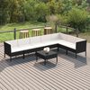 vidaXL Set Divani da Giardino 8 pz con Cuscini in Polyrattan Nero