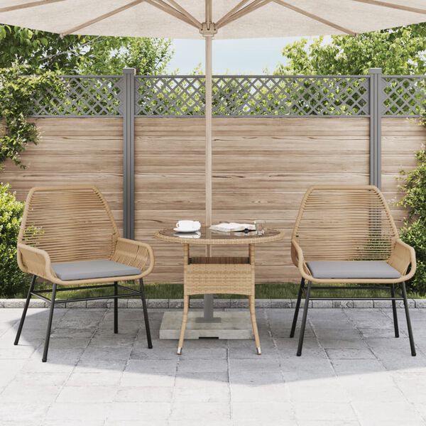vidaXL Sedie da Giardino 2pz con Cuscini Marrone in Polyrattan
