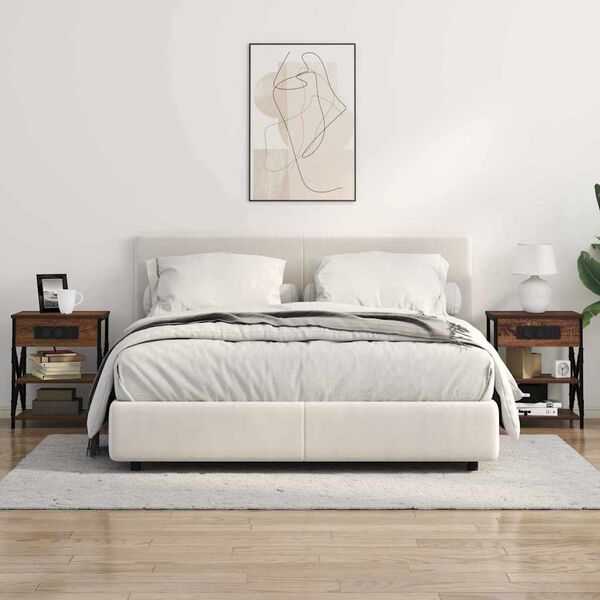 vidaXL Armadio da Notte con lo scaffale Rovere Marrone 41 x 31 x 51 cm