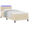 vidaXL Letto a molle con materasso con led Crema 90 x 190 cm Tessuto