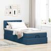 vidaXL Pouf Letto con Materasso e LED Blu 90x200 cm in Tessuto