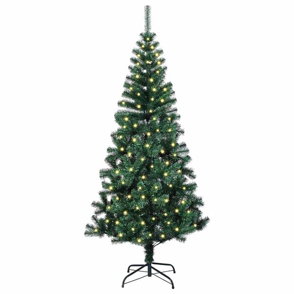 vidaXL Albero di Natale artificiale con luci integrate Verde 120 cm