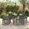vidaXL Set da Pranzo per Giardino 5 pcs Grigio polyrattan