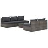 vidaXL Set Divani da Giardino 6 pz con Cuscini in Polyrattan Grigio