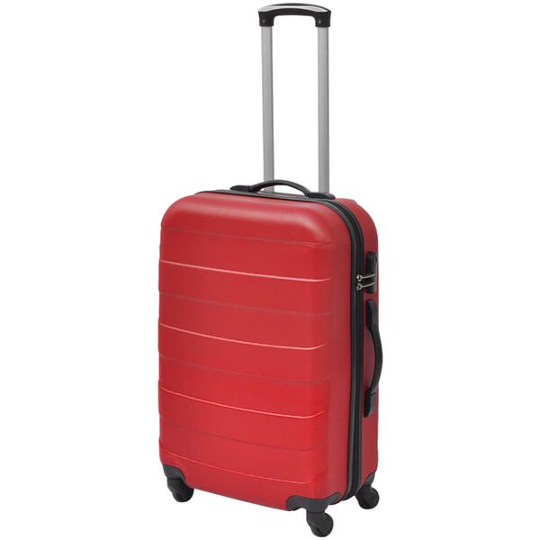 vidaXL Set Trolley 3 pz Rosso