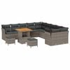 vidaXL Set Divano da Giardino 13 pcs Grigio polyrattan