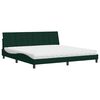 vidaXL Letto con Materasso Hanko Verde Scuro 200x200 cm Velluto