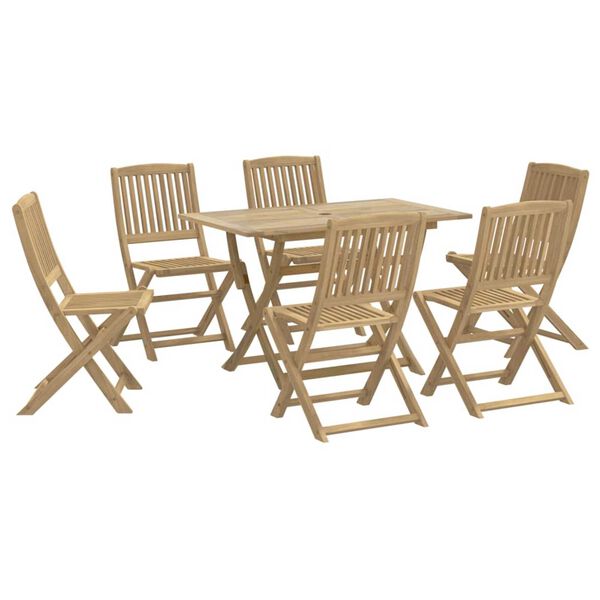 vidaXL Set da Pranzo da Giardino 7 pz in Legno Massello di Acacia