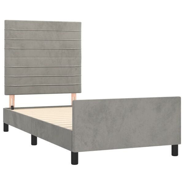 vidaXL Giroletto senza Materasso Grigio Chiaro 80x200 cm Velluto