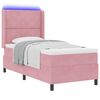 vidaXL Letto a molle con materasso con led Rosa 100 x 200 cm Velluto