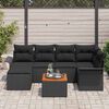 vidaXL Set Divano da Giardino con archiviazione 7 pcs Nero polyrattan