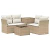 vidaXL Set di divani 6 pz Beige e Bianco Crema