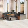 vidaXL Set Divano da Giardino con cuscino 17 pcs Grigio polyrattan