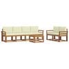 vidaXL Set di divani da esterno con cuscino 7 pcs Naturale e Crema