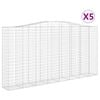 vidaXL Cesti Gabbioni ad Arco 5 pz 400x50x200/220 cm Ferro Zincato