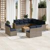 vidaXL Set Divani da Giardino 12 pz con Cuscini Grigio in Polyrattan