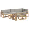 vidaXL Set di divani da esterno 9 pz Bianco e Grigio Chiaro