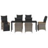 vidaXL Set da Pranzo per Giardino con cuscino 7 pcs Grigio polyrattan