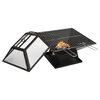 vidaXL Braciere e Barbecue 2in1 con Attizzatoio 46,5x46,5x37cm Acciaio