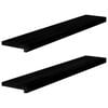 vidaXL Davanzali 2 pz Marrone-nero 110x20x2 cm Legno Massello Rovere