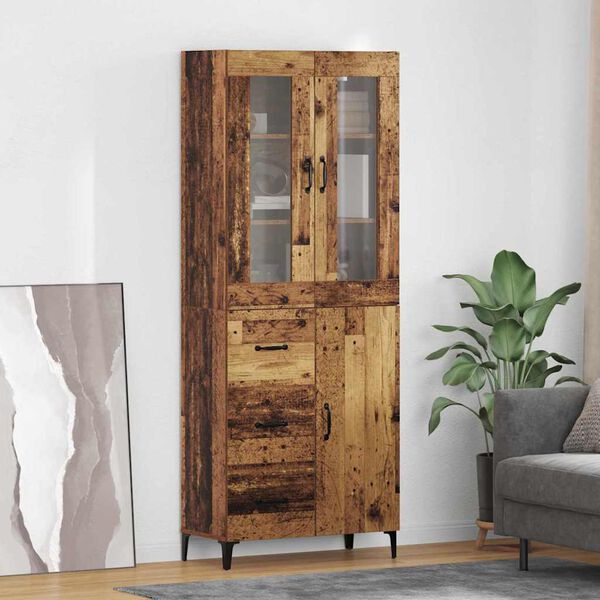 vidaXL Credenza Legno vecchio 69,5 x 34 x 180 cm Legno multistrato