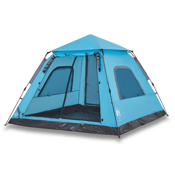 vidaXL Tenda a Cupola da Campeggio 5 Persone Blu a Rilascio Rapido