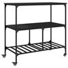 vidaXL Carrello da Cucina Nero 100x50x95 cm in Legno Multistrato