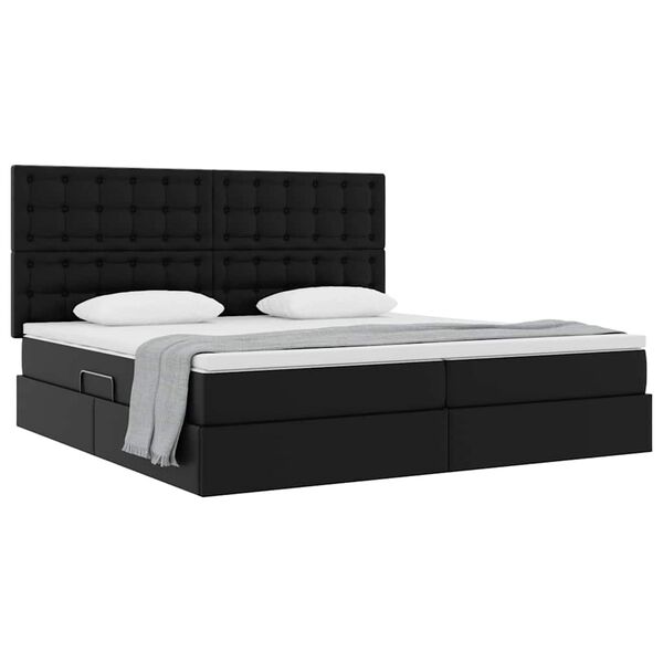 vidaXL Letto con Contenitore Nero 200 x 200 cm Pelle Sintetica