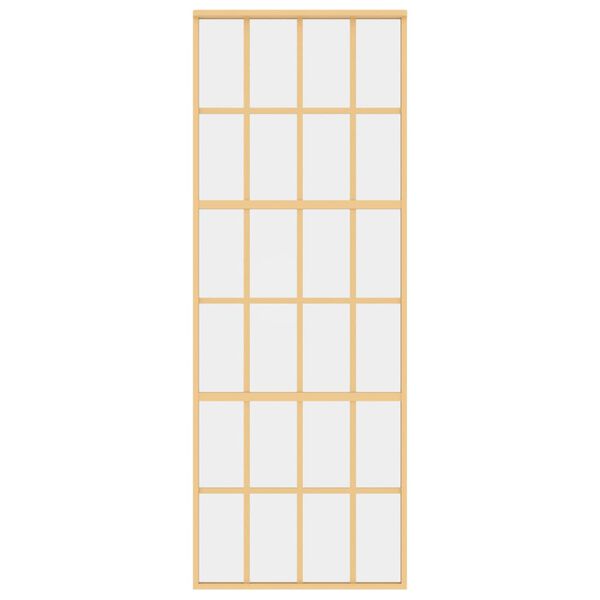 vidaXL Porta Scorrevole Dorata 76x205 Vetro Trasparente ESG Alluminio