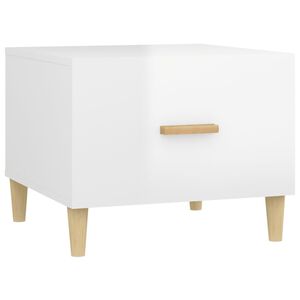 vidaXL Tavolino da Salotto Bianco Lucido 50x50x40 cm Legno Multistrato