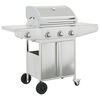 vidaXL Griglia Barbecue a Gas con 4 Bruciatori Argento in Acciaio