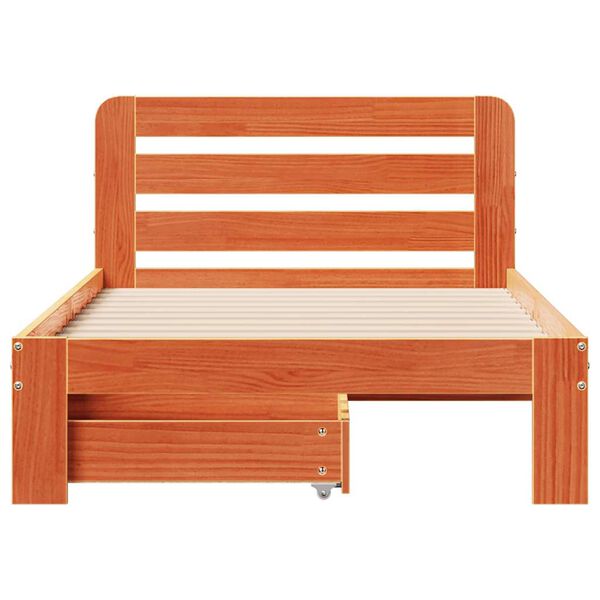 vidaXL Letto senza Materasso Marrone Cera 90x190 cm in Legno di Pino