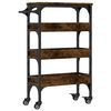 vidaXL Carrello da Cucina Rovere Fumo 53x20x76 cm in Legno Multistrato