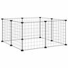 vidaXL Gabbia per animali domestici a 8 pannelli nera 70x70x35 cm in acciaio