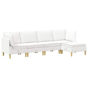 vidaXL Set di divani modulari con spazio di archiviazione 5 pcs Bianco