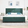 vidaXL Letto a molle con materasso Verde Scuro 200 x 200 cm Tessuto