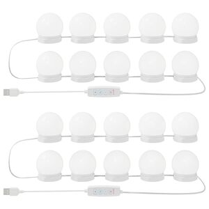 vidaXL Luci per Specchio 2 pcs Bianco 4.5 x 4.5 x 4.8 cm Plastica