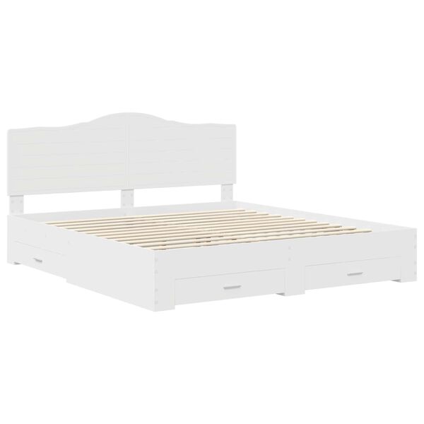 vidaXL Struttura del letto Bianco 200 x 200 cm Legno multistrato