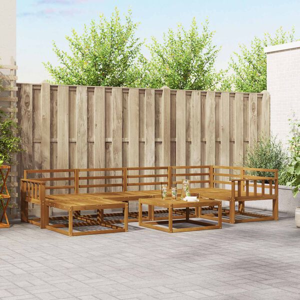 vidaXL Set di divani da esterno 7 pcs Naturale