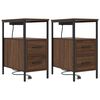 vidaXL Armadio da Notte 2 pz Rovere Marrone 30 x 48 x 61 cm