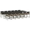 vidaXL Set da Pranzo da Giardino 13pz con Cuscini Grigio in Polyrattan
