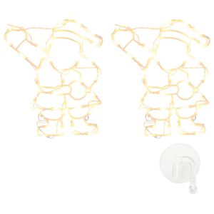 vidaXL Luci di Natale Babbo Natale 2 pz 35 LED Bianco Caldo