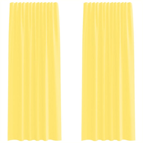 vidaXL Tende in Voile con Tasche per Aste 2 pz Giallo