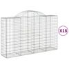 vidaXL Cesti Gabbioni ad Arco 18 pz 200x50x120/140 cm Ferro Zincato