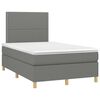 vidaXL Letto a Molle Materasso e LED Grigio Scuro 120x190cm in Tessuto