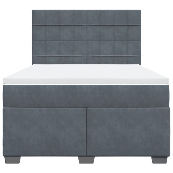 vidaXL Giroletto a Molle con Materasso Grigio Scuro 140x190 cm Velluto